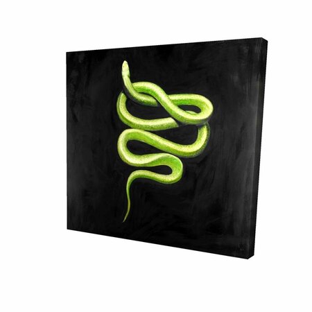 FONDO 32 x 32 in. Green Snake-Print on Canvas FO2791399
